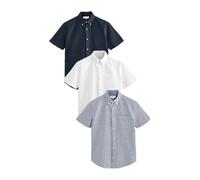 NEXT Hombres Pack de 3 Camisas Oxford de Manga Corta 100% algodón