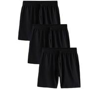 NEXT Hombres Pack de 3 Pantalones Cortos de Pijama de Punto Negro M
