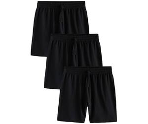 NEXT Hombres Pack de 3 Pantalones Cortos de Pijama de Punto Negro M