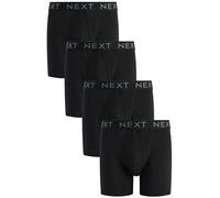 NEXT Hombres Pack de 4 bóxers Deportivos con Costura Delantera y diseño más Largo Negro L