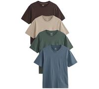 Next Hombres Pack de 4 Camisetas de Corte estándar Blue/Green/Neutral/Brown XL