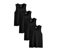NEXT Hombres Pack de 4 camisetas sin mangas de algodón | Estándar, hecho de algodón puro, lavable a máquina