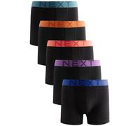NEXT Hombres Pack de 5 bóxers con Alto Contenido de algodón Black Bright Colour Waistband XL