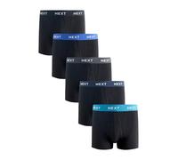NEXT Hombres Pack de 5 bóxers con Alto Contenido de algodón con Abertura Delantera Blue/Black Waistbands L