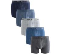 NEXT Hombres Pack de 5 bóxers Ricos en algodón con Abertura Delantera Azul/Gris/Negro S