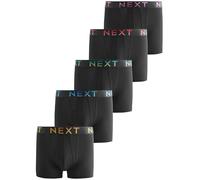 NEXT Hombres Pack de 5 bóxers Ricos en algodón con Costura Delantera Black Ombre Waistband XL