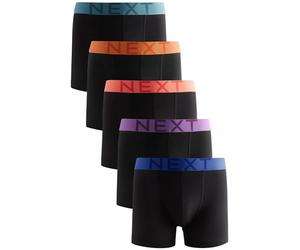 NEXT Hombres Pack de 5 Calzoncillos Estilo bóxer Black Bright Colour Waistband XL