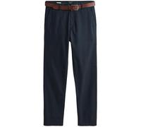 NEXT Hombres Pantalones Chinos Rectos de Tacto Suave con cinturón Azul Marino W: 46 / L: 31