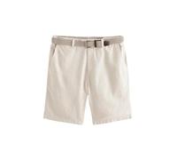 NEXT Hombres Pantalones Cortos Chinos de Lino y algodón con cinturón Incluido Piedra 38