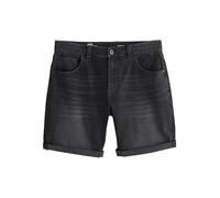 Next Hombres Pantalones Cortos en Denim elástico de Corte Recto Negro 32