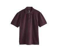 NEXT Hombres Polo de piqué de Manga Corta y Corte estándar Rojo Borgoña L