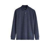 NEXT Hombres Polo de piqué de Manga Larga y Corte estándar Azul Marino 5XL