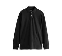 NEXT Hombres Polo de piqué de Manga Larga y Corte estándar Negro L