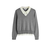 Next Jersey gris oscuro / blanco lana S-M EUR
