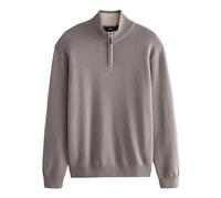 NEXT Jersey para Hombre, Cuello con Cremallera, 100% Algodón, Ajuste Regular Marrón Champiñón L