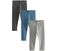 NEXT Niños Pack de 3 Leggings de Punto Acanalado Azul/Carbón 6 Meses-9 Meses