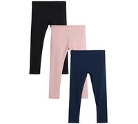 NEXT Niñas Pack de Tres Leggings Rosa/Negro/Azul Marino 8 Años