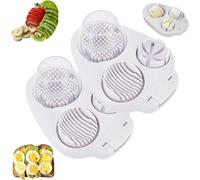 Next Level Egg Slicer, 3 en 1 Egg Slicer For Hard Boiled Eggs, Strawberry Slicer Grape Cutter, 2025 New Stainless Steel Dicer Egg Slicer Dishwasher Safe, Fruit Cutter For Egg Strawberry Mushroom (2)