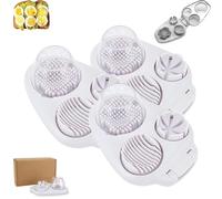 Next Level Egg Slicer, 3 in 1 Egg Slicer for Hard Boiled Eggs, Stainless Steel Eggs Cutter, Easy to Clean Cutter for Strawberry Mushroom Grape Cherry Tomato (3pcs)