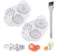 Next Level Egg Slicer Egg Slicer and Dicer for Hard Boiled Eggs, Heavy Duty Stainless Steel 3 Way Eggs Cutter Chopper, 3 Slice Modes, Press-Type for Strawberry, Grape, Cherry Tomato(2pcs)