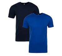 Next Level Siguiente Nivel para Hombre Premium Fitted Manga Corta Crew 1Midnight Navy+1Royal Large