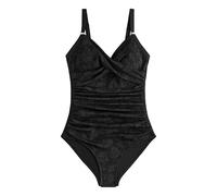 NEXT Mujeres Bañador con Efecto Vientre Plano Moldeador Black Lace 46