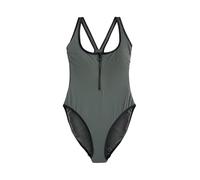 NEXT Mujeres Bañador Efecto Vientre Plano Moldeador con Cremallera Verde Caqui 42