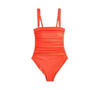 NEXT Mujeres Bañador Palabra de Honor con Efecto Vientre Plano Fruncido Naranja 46