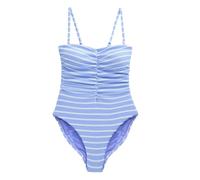 NEXT Mujeres Bañador Palabra de Honor con Efecto Vientre Plano Moldeador Blue/White Crinkle Stripe 48