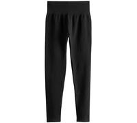 Next Mujeres Leggings de Cintura Alta sin Costuras de Punto Acanalado Negro M