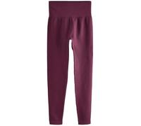 NEXT Mujeres Leggings de Cintura Alta sin Costuras de Punto Acanalado Wine Red S