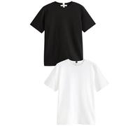 NEXT Mujeres Pack de 2 Camisetas densas de Manga Corta Negro/Blanco 42