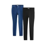 NEXT Mujeres Pack de 2 Leggings Vaqueros Largos de Punto Negro/Azul 36