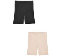 Next Mujeres Pack de 2 Pantalones Cortos con Efecto Reductor anticompresión sin Costuras Black/Pastel Rose Nude XL