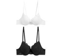NEXT Mujeres Pack de 2 Sujetadores de Encaje Negro/Blanco 85 B