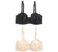 NEXT Mujeres Pack de 2 Sujetadores sin Tirantes sin Relleno en Copa DD+ Negro/Praline Nude 90