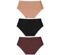 Next Mujeres Pack de 3 Braguitas de Talle Medio cómodas Que no se marcan Black/Praline Nude/Chocolate Nude 42