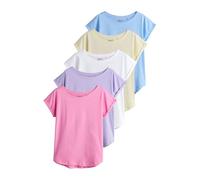 NEXT Mujeres Pack de 5 Camisetas de Manga Japonesa Purple/Blue/Yellow/Pink/White M