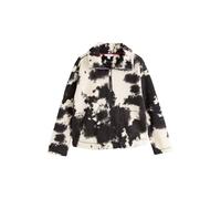 NEXT Mujeres Polar cómodo con cremallera 1/4 y borreguito tipo peluche 100% poliéster reciclado Black/Ecru Cow Print Large