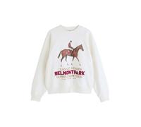 NEXT Mujeres Sudadera de Cuello Redondo con gráfico Ecru Cream M