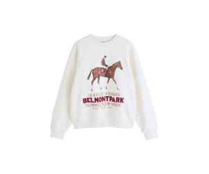 NEXT Mujeres Sudadera de Cuello Redondo con gráfico Ecru Cream M