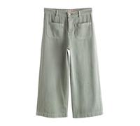 NEXT Mujeres Vaqueros Capri de Denim Ligero con Bolsillos de Parche Verde Salvia 40