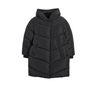 NEXT Niñas Abrigo acolchado con capucha, forro de pelo sintético y diseño impermeable Negro 11 Años