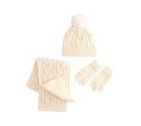NEXT Niñas Conjunto de bufanda, guantes y gorro de punto trenzado Crudo 7 Años-10 Años