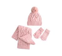 NEXT Niñas Conjunto de bufanda, guantes y gorro de punto trenzado Rosa 3 Años-4 Años