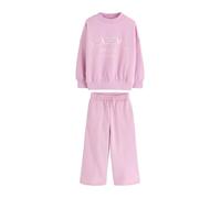 NEXT Niñas Conjunto de sudadera y pantalones de chándal de pernera ancha Pink Slogan 14 Años