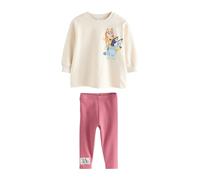 NEXT Niñas Conjunto de top de manga larga y leggings con motivos de Bluey Ecru White 18 Meses-24 Meses