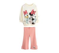 NEXT Niñas Conjunto de Top de Mangas largas y pantalón Acampanado con los Personajes de Disney Minnie Mouse y Daisy Ecru White 3 Años-4 Años