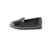NEXT Niñas Mocasines Escolares con borlas de Corte Ancho (G) Black Patent 35.5