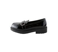 NEXT Niñas Mocasines Escolares con Broche de Brillantes Black Patent 37